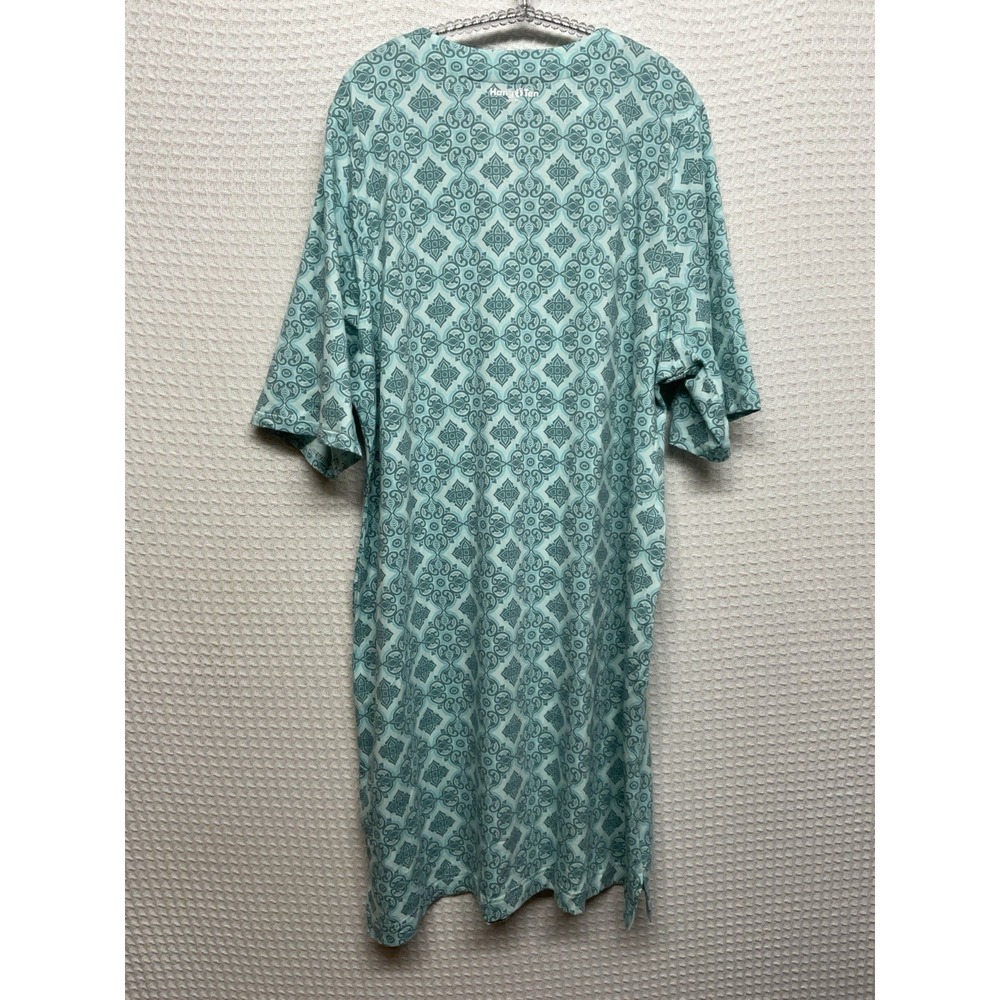 HANG TEN Women's 2XL Blue AQUA MEDALLION Sun Dress UPF 50+ Moisture Wicking NEW - Picture 7 of 9